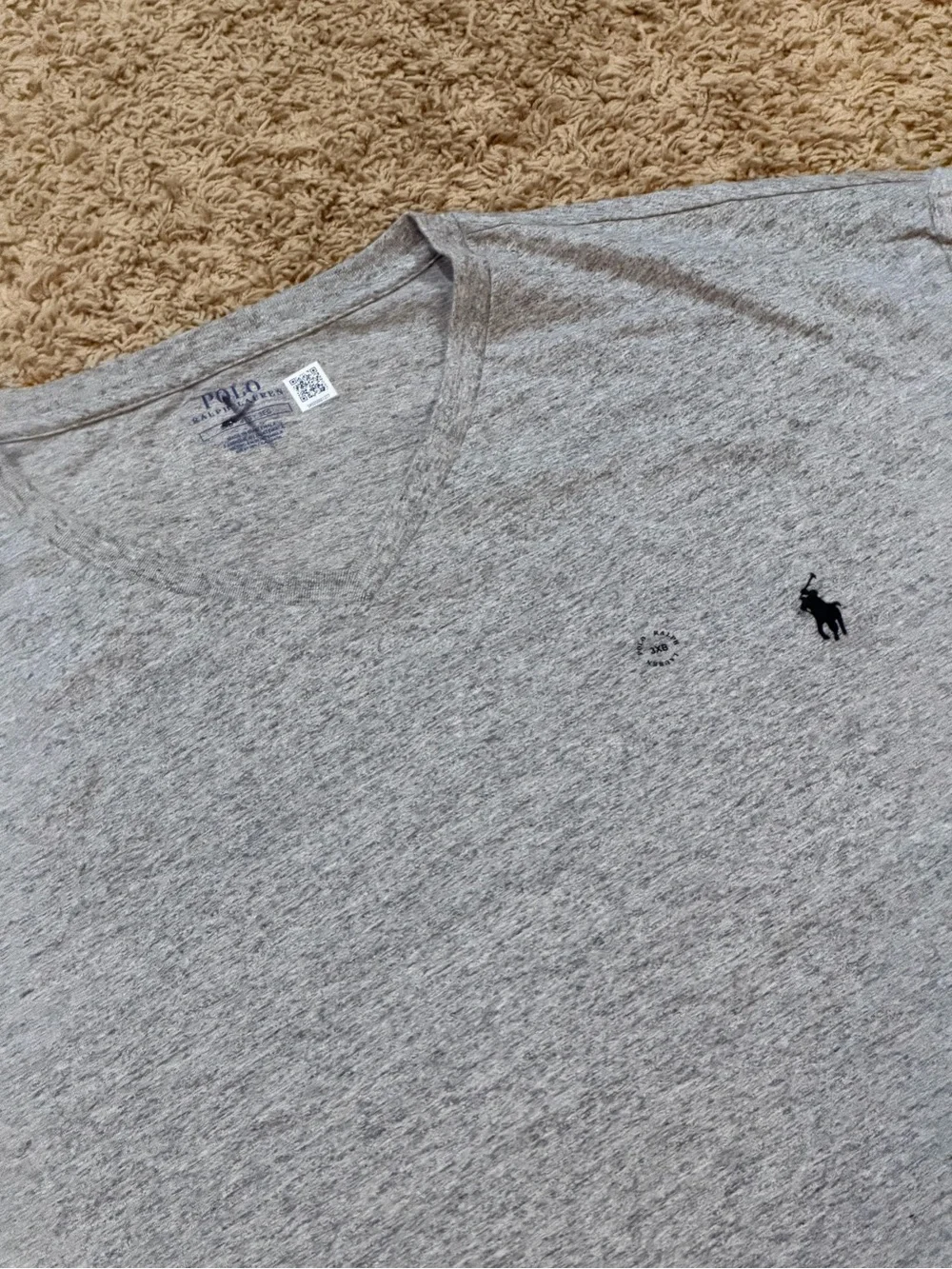 Polo Ralph Lauren T Shirt Mens 3XB Gray V Neck Embroidered Minimalist NWOT